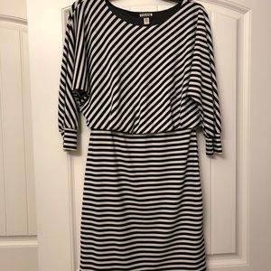 Black and white striped dress